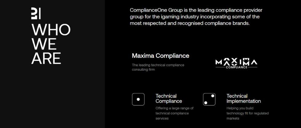 compliance one group homepage with description of their services