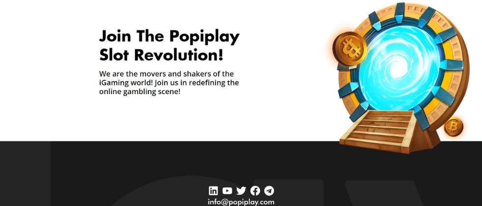 A screenshot of Softswiss’ website where they urge you to join the Popiplay slot revolution.