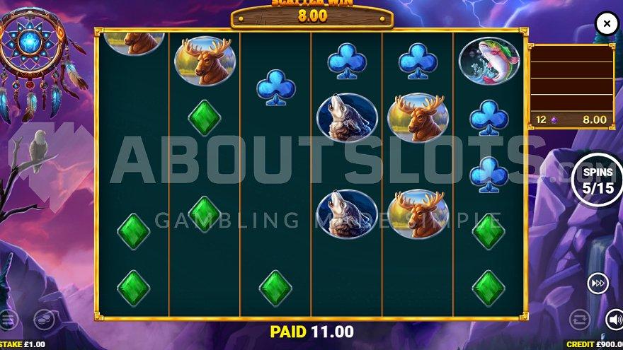 A cascade during theFree Spins.