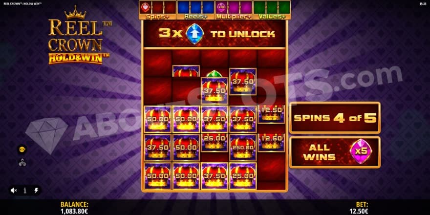 An image of the Respins Bonus where the reels have been expanded