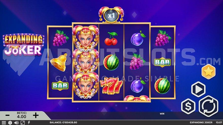 A casino slot on a blue background.