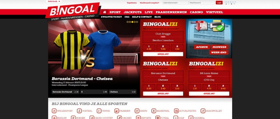 An image of Bingoal's casino website