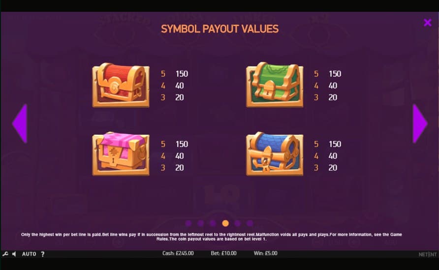 Wild Bazaar slot paytable