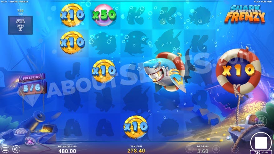 An image of the super free spins feature