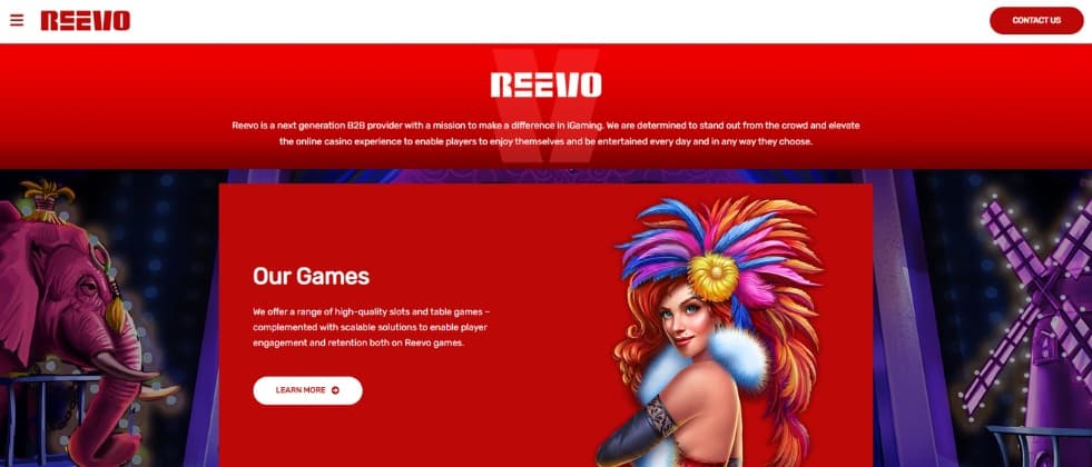 A screenshot from Reevo's homepage