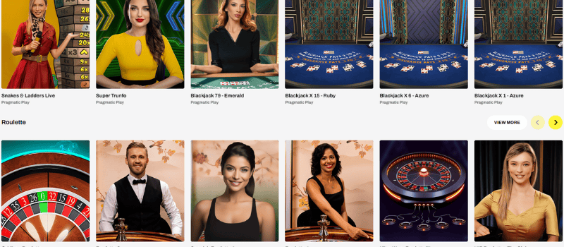 Digital casino table games with betting options at FireSpin Casino.
