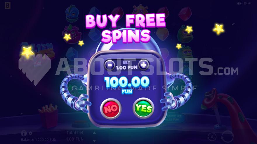 Bonus buy feature with one option to buy free spins.