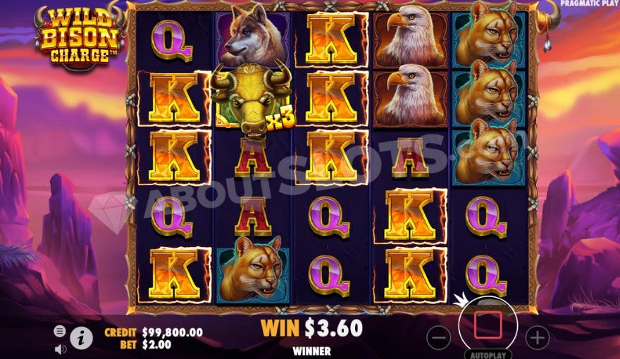 Free Spins bonus game with one sticky wild multiplier on the reels.