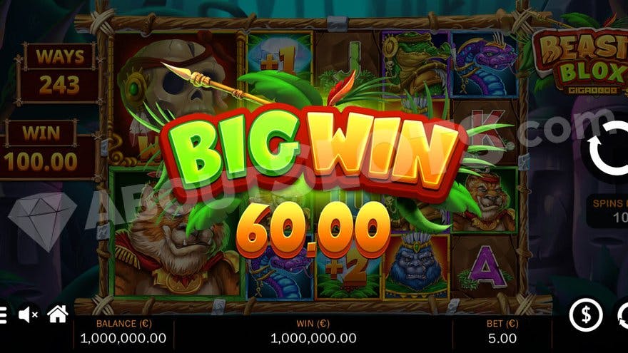 A text saying "Big Win 60.00."