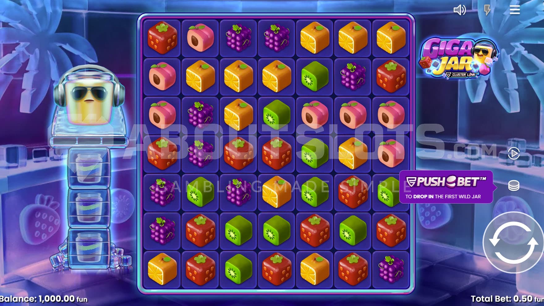 Screenshot from Giga Jar online slot.