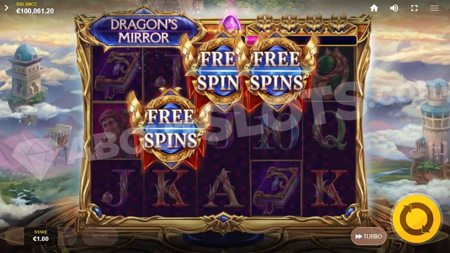 Scatter Symbols on reels 2, 3, and 4 trigger the Free Spins.