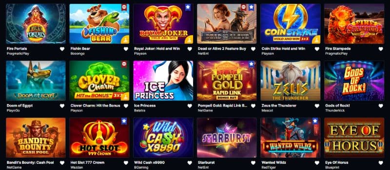 Some of the video slots games at HashLucky.