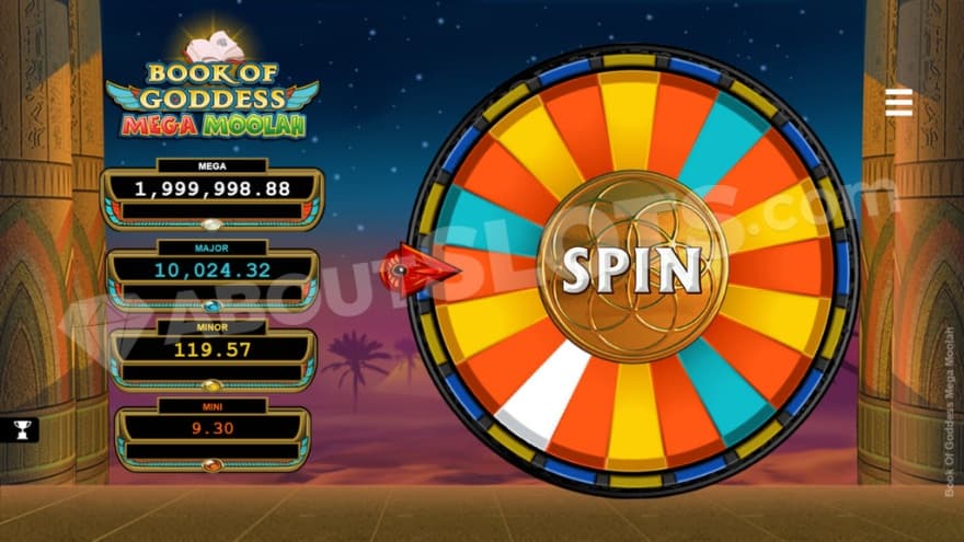 A screenshot from the Jackpot bonus game