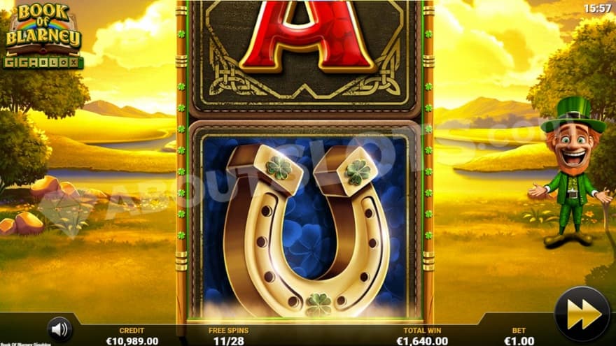 A screenshot of the free spins feature