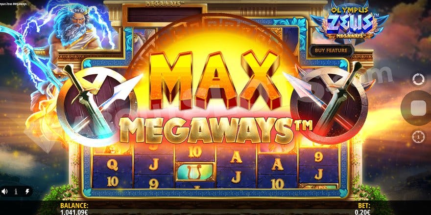 Big yellow letters on top of the reels saying "Max Megaways."