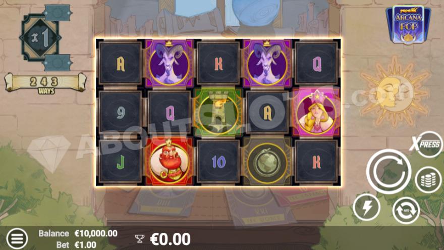 Bas game with the current amount of ways to win presented on the left.