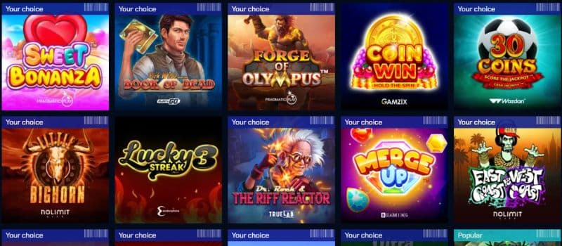 Some of the video slots games at Justbet.