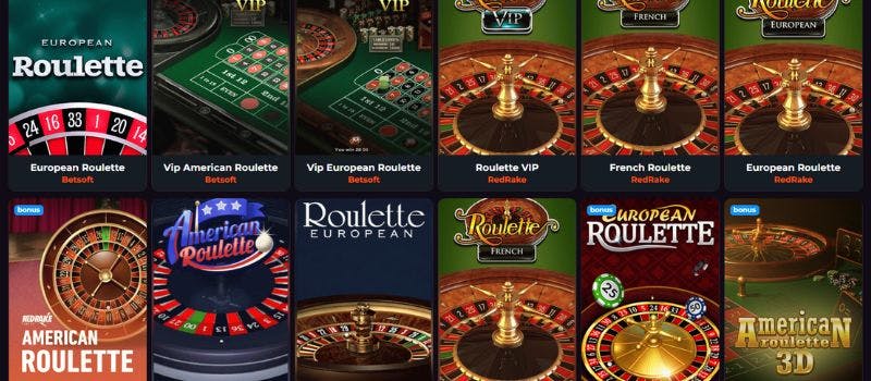 Some of the table games available at Rakoo Casino.