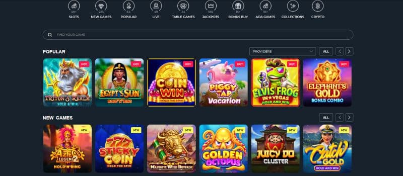 The lobby of games at Loki Casino showing several images of titles,