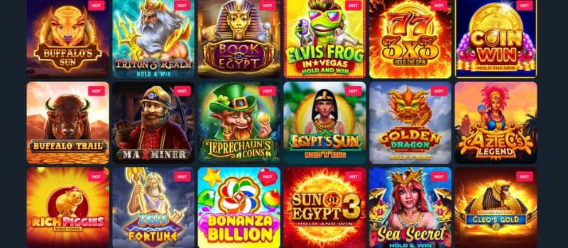 The lobbie for video slots at Loki Casino displaying several colorful titles.