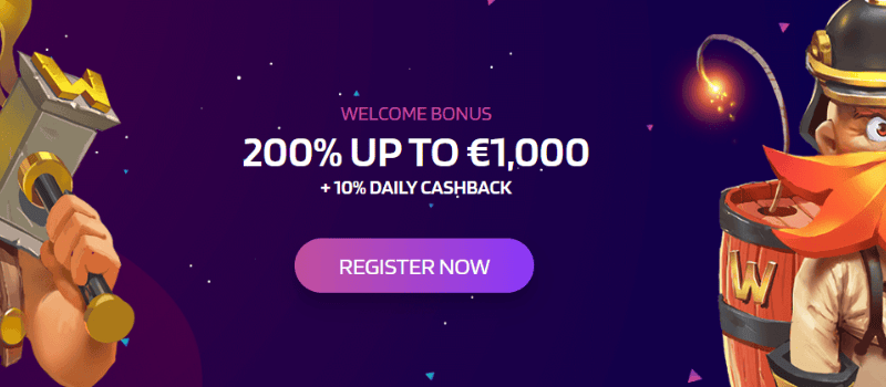  A 200% match bonus offer and €1000 maximum bonus amount.