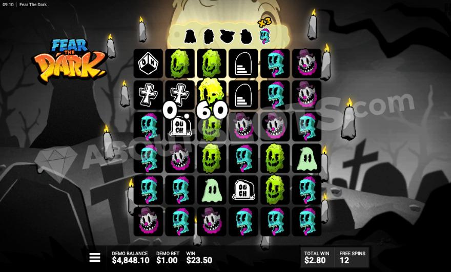 Alone in the Dark bonus game with one active symbol multiplier.