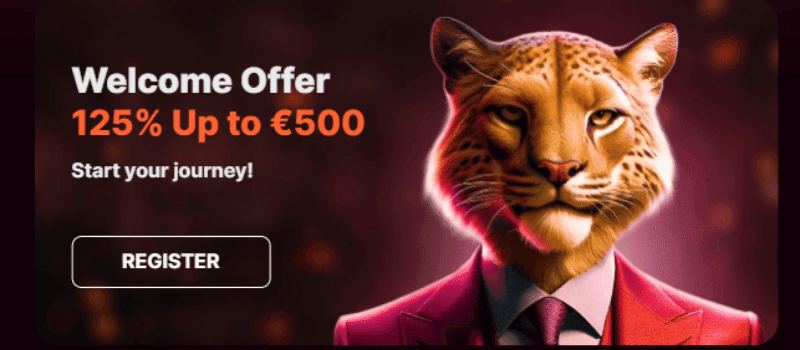 Image of a welcome bonus offer at Puma Casino.