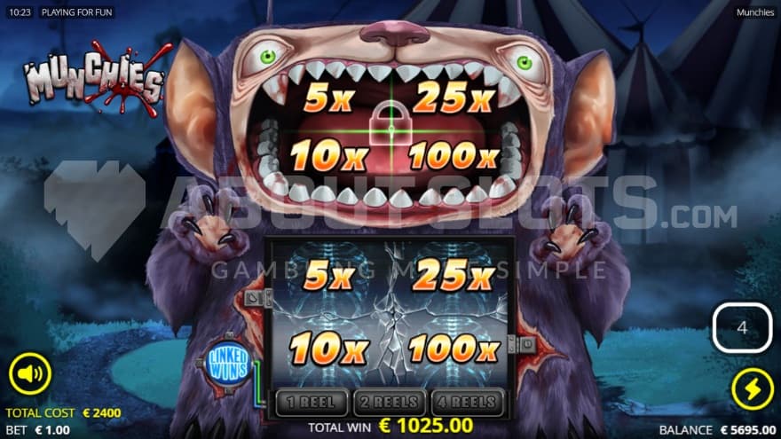 A screenshot of the devour spins on 4 reels