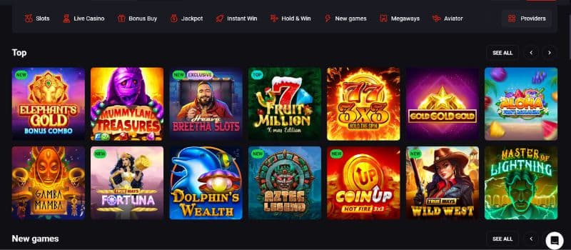 The gaming page at N1 Bet Casino offers several popular games, such as Mummyland Treasures.