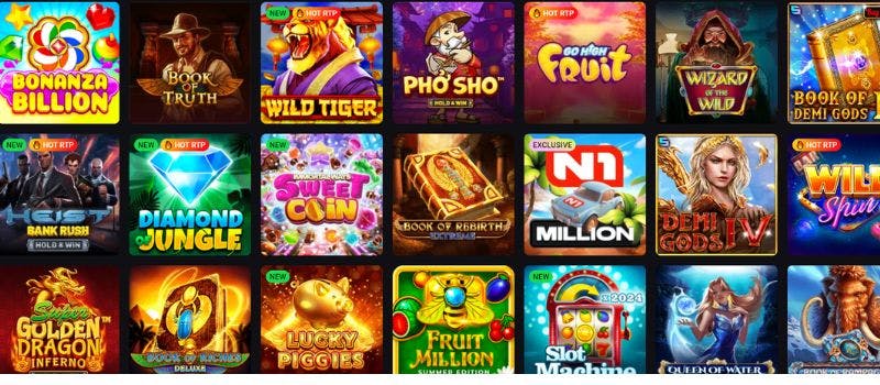 Some of the video slots games at N1 Casino.