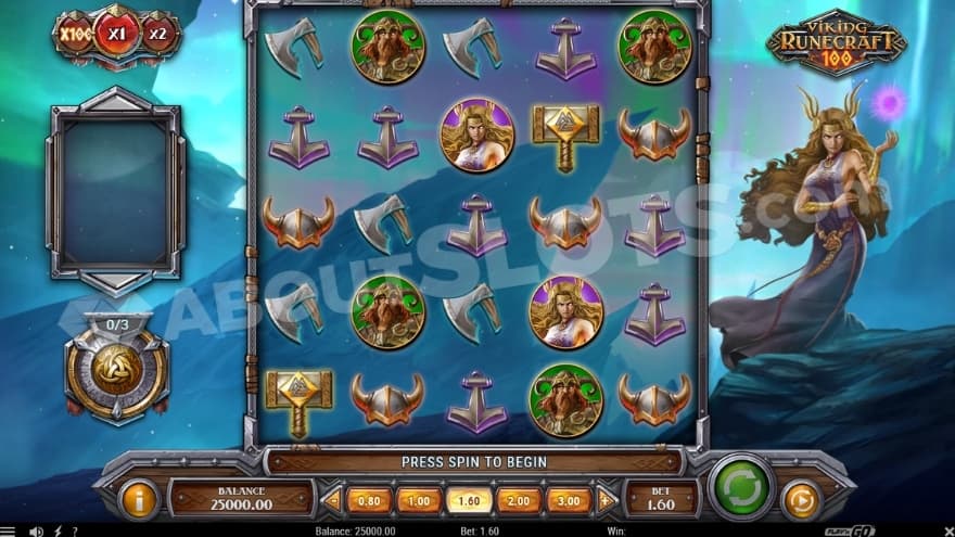 A screenshot from the basegame view in Viking Runecraft