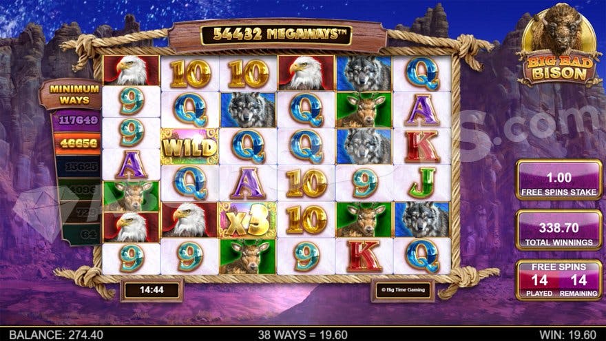 A €19.60 win in the free spins.