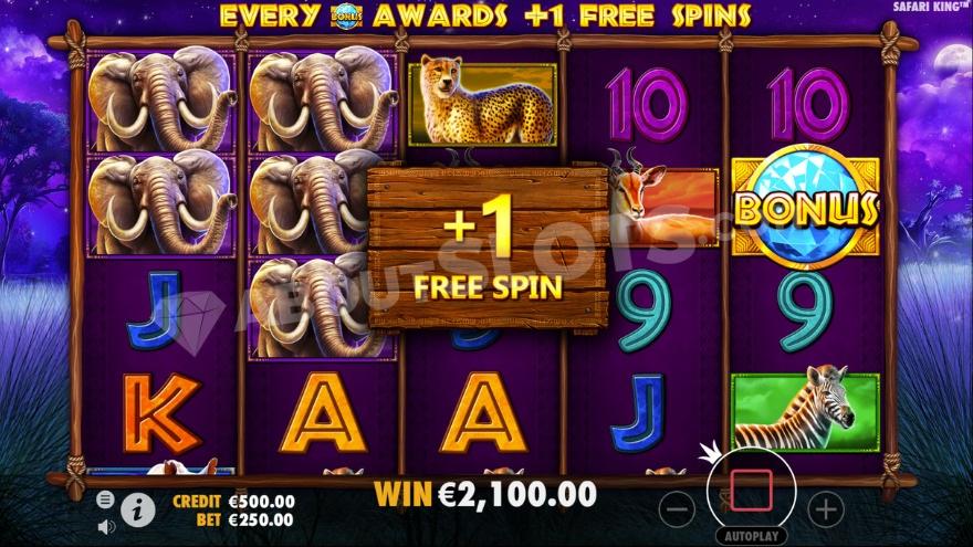 Bonus game where 1 extra free spin is given.