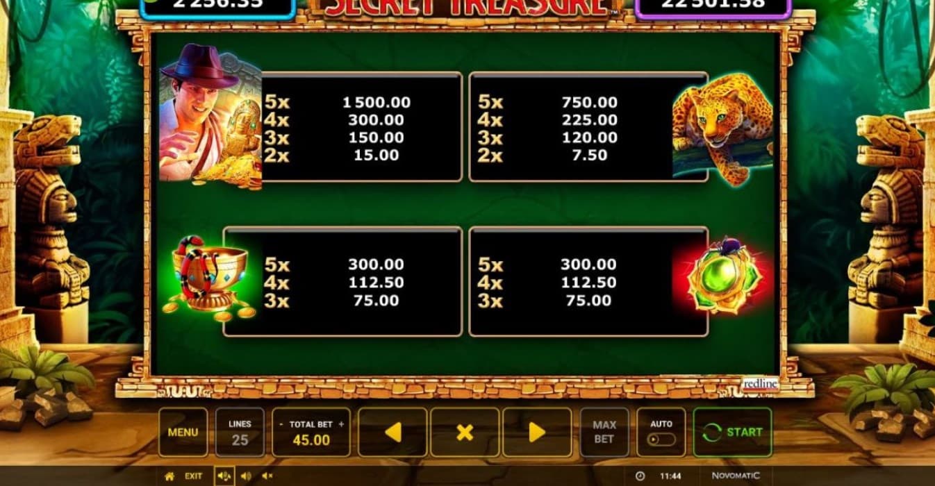 secret-treasure-slot-paytable