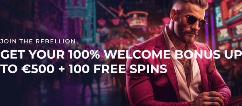 Rebellion Casino offers a generous welcome bonus for new players.