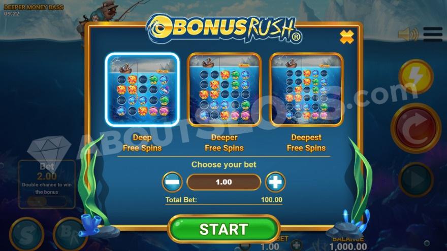 Bonus buy feature with three options to choose from.