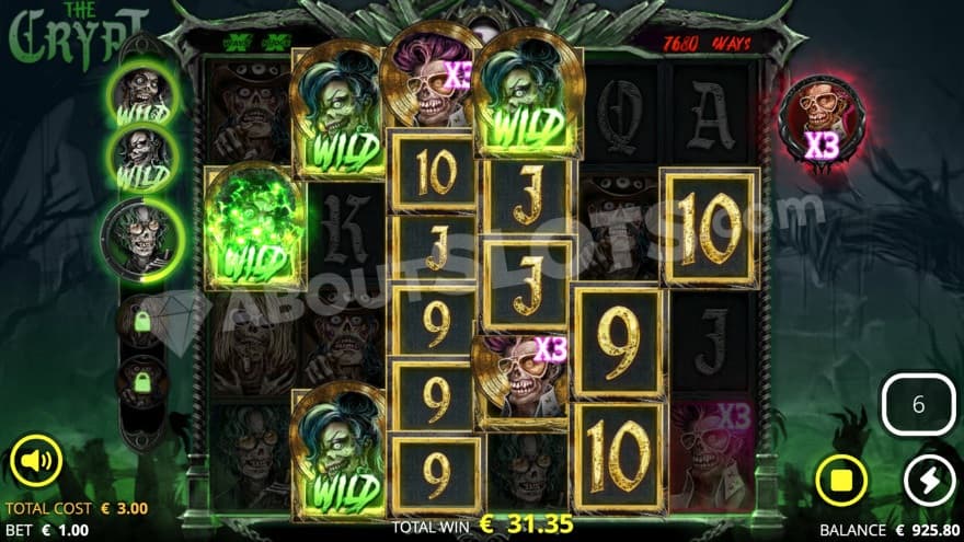 Resurrection Spins bonus game with two converted high-paying symbols.