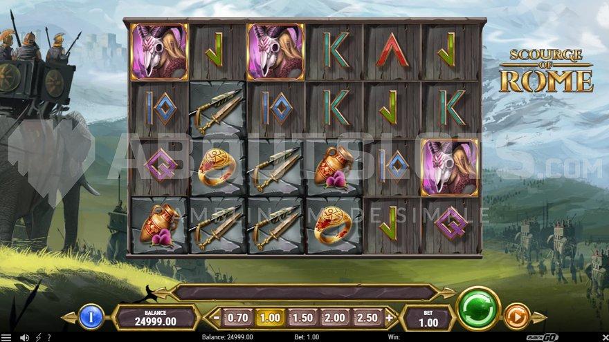 A casino slot with 6 reels and 4 rows.