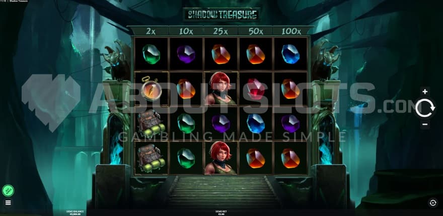 A screenshot of the basegame view in Shadow Treasure