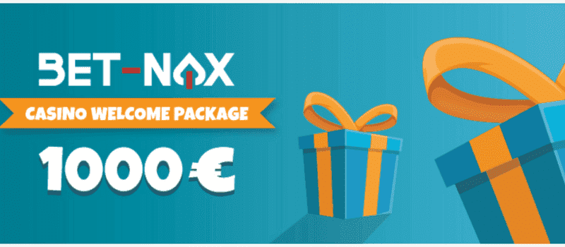 a banner with information about the bet-nox welcome package