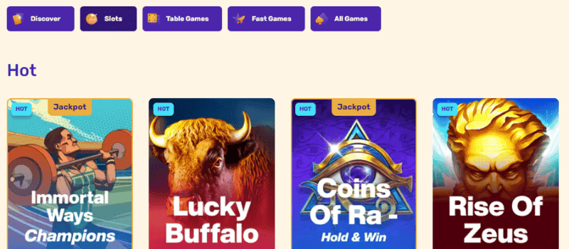 Slot games from popular providers at LetsLucky Casino.