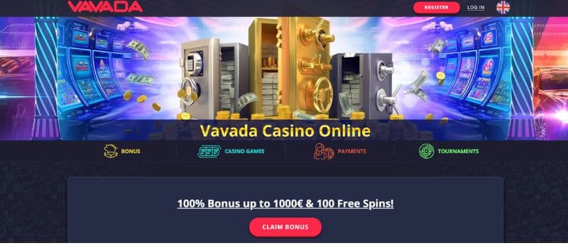 The main page for the casino Vavada.