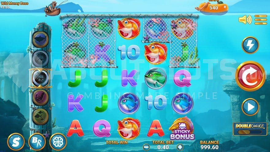 A casino slot with fish symbols.