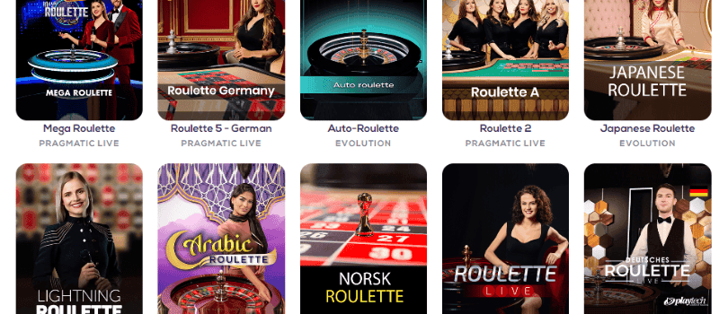 WildFortune.io showing some of the live casino games.