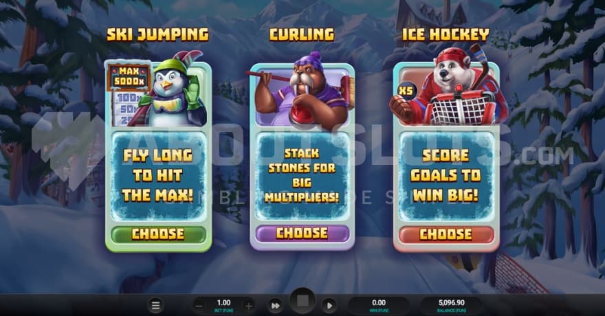 A screenshot of the bonus pick with 3 options