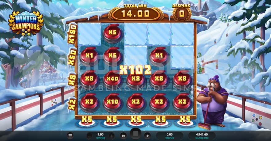 A screenshot of the curling bonus