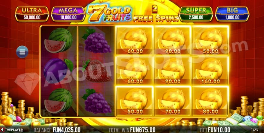 A screenshot from the Free Spins feature