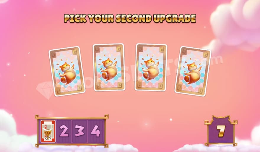 A screenshot of the Card Pick Feature before Free Spins