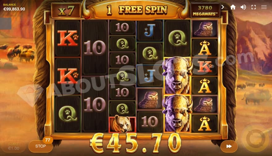 Bonus game with a 7X win multiplier.