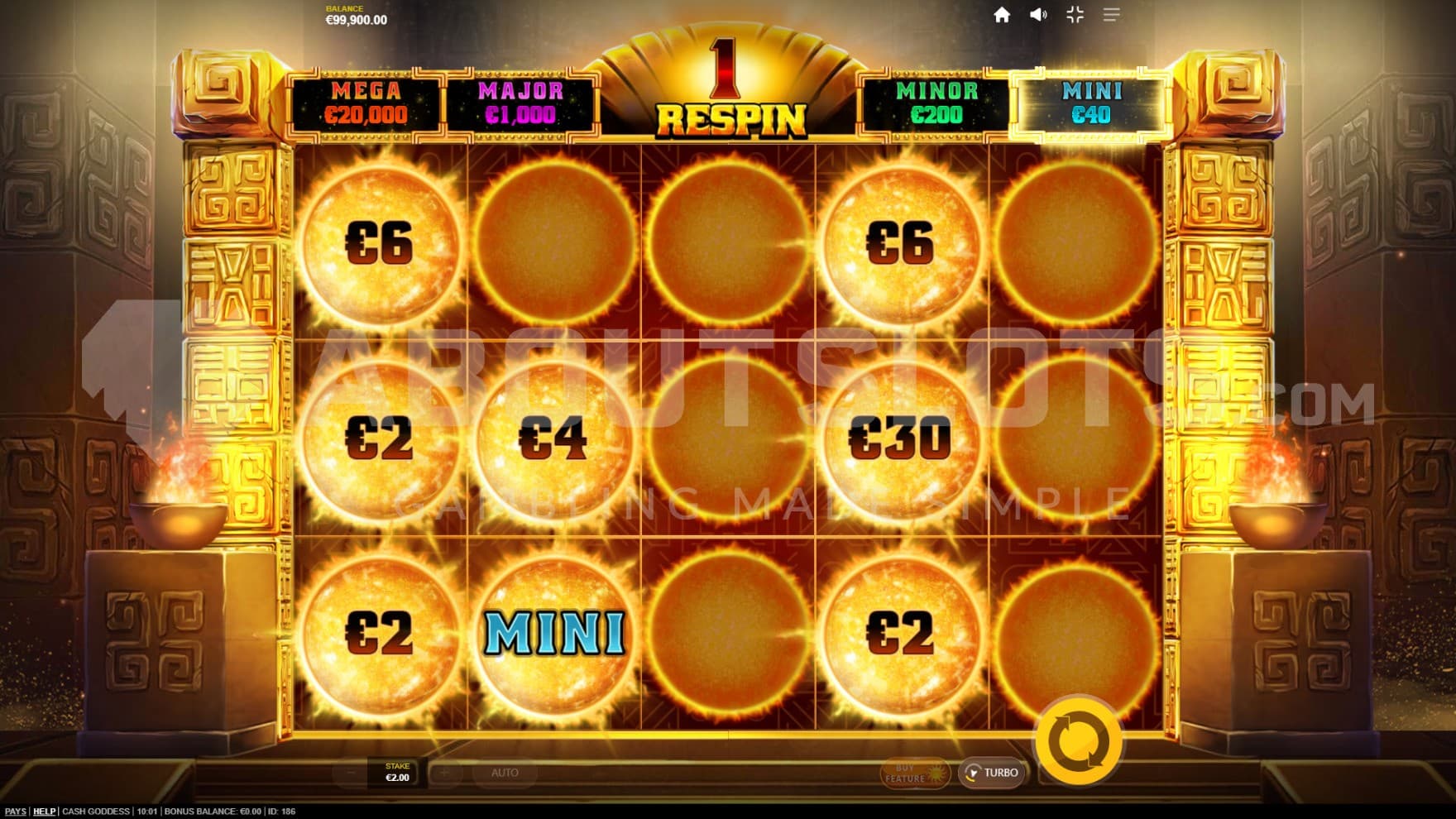 Mini Jackpot on reel 2